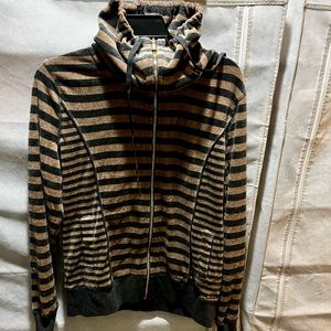 NWT Calvin Klein striped sweatshirt with cowl neck